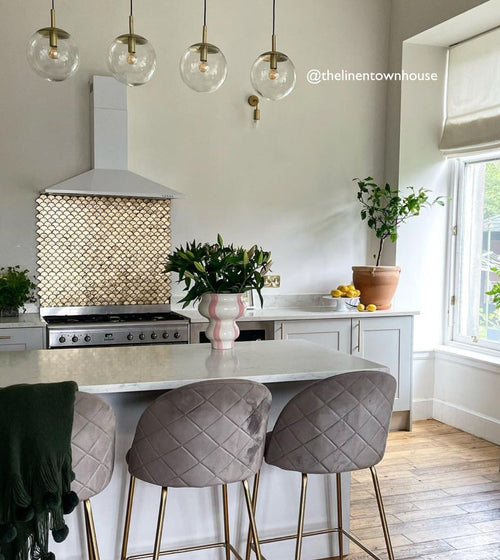 Metallic Vitreum Aurum Fan Gold Glass Tile Wall Tiles