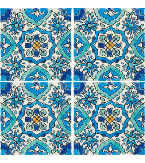 Andalucia Belmez Patterned Tile Handpainted Bathroom Tiles