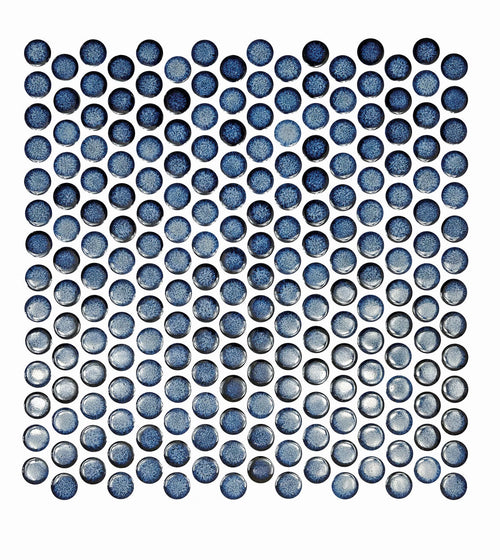 Copenhagen Penny Round Blue Mosaic Blue Wall Tiles