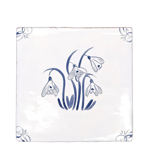 English Delft Snowdrop Blue Gloss Tile Bathroom Splashback Tiles
