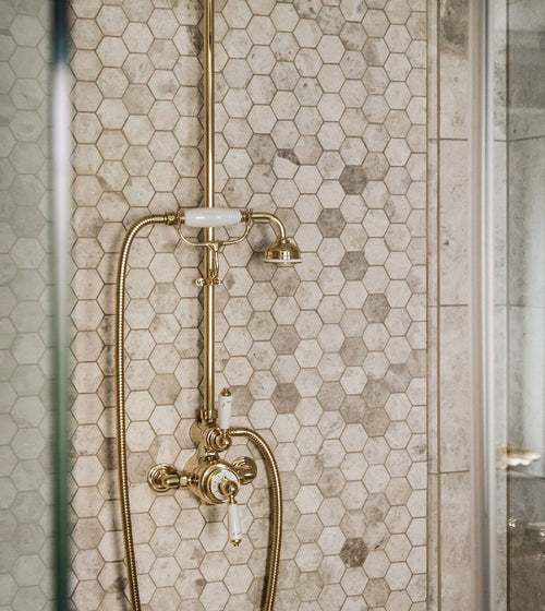 Westhampton Hexagon Mosaic, Honed Hexagonal Kitchen Tiles