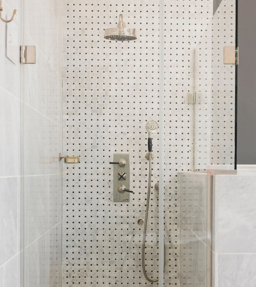 East Hampton Basketweave Marble Mosaic Black Kitchen Tiles