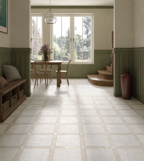 Frame Chalk White 30 x 30 Porcelain Tile Floor Tiles