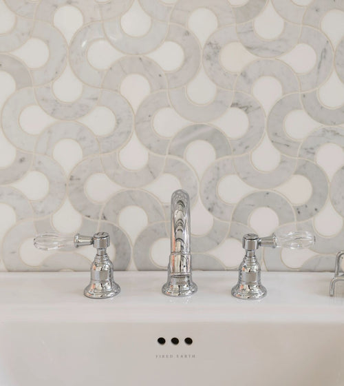 High Society Marble Mosaic Guggenheim Marble Kitchen Tiles