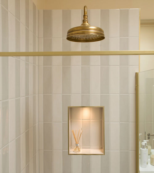 Alhambra Grey 7.5 x 22.5 Rectangular Glazed Tile Metro Bathroom Tiles