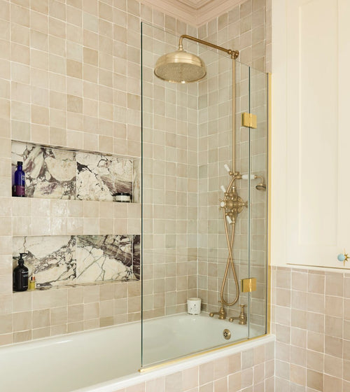 Medina Cloudy White Square Handmade Moroccan Zellige Tile Moroccan Bathroom Tiles