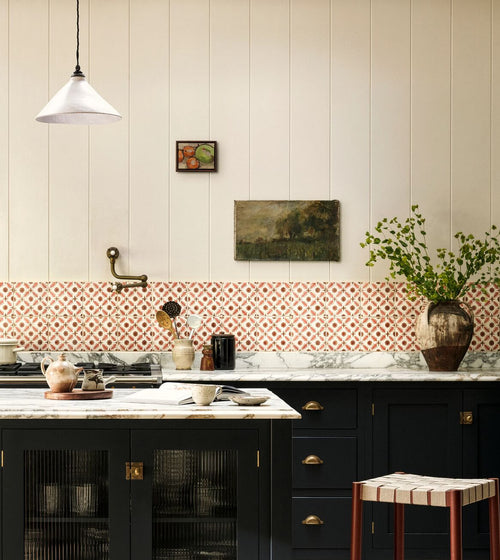 Neisha Crosland Atlas Pine Flower Paprika Moroccan Bathroom Tiles