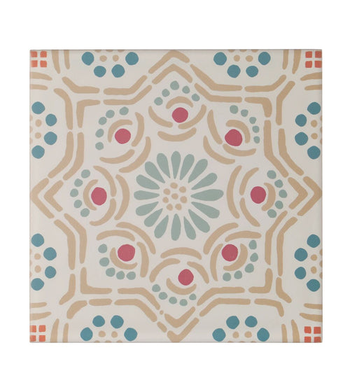 Nina Campbell Ronda Coral Aqua Porcelain Tile Wall Tiles
