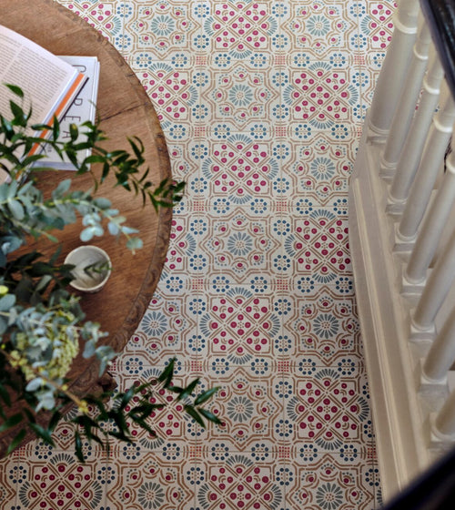 Nina Campbell Ronda Coral Aqua Porcelain Tile Wall Tiles