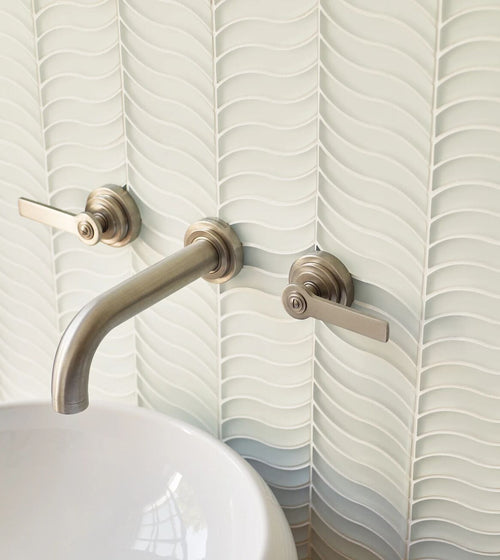 Nordic Glass Bergen Snow White Mosaic Cream Wall Tiles