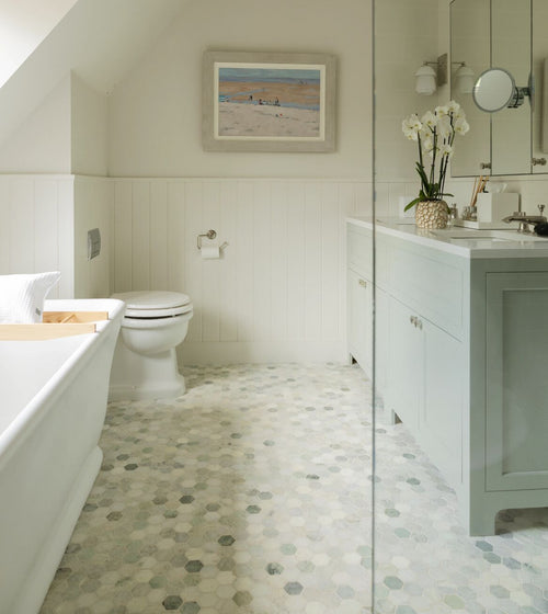 North Haven Hexagon Marble Mosaic Tile Hexagonal Kitchen Tiles