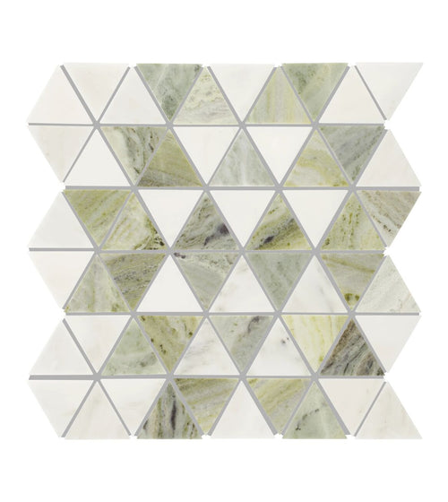 Seaspray Green Triangles Marble Mosaic Marble Kitchen Tiles Seaspray Green Triangles Marble Mosaic Marble Kitchen Tiles