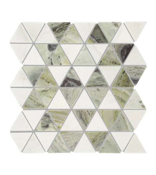 Seaspray Green Triangles Marble Mosaic Marble Kitchen Tiles