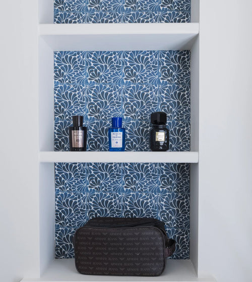 Kelmscott Emery Blue Patterned Tile Wall Tiles