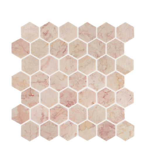 Aegean Pink Large Hexagon Marble Mosaic Hexagonal Kitchen Tiles Aegean Pink Large Hexagon Marble Mosaic Hexagonal Kitchen Tiles