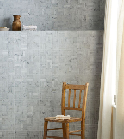 Carrara White Jenga Marble Mosaic Stone Kitchen Tiles Carrara White Jenga Marble Mosaic Stone Kitchen Tiles