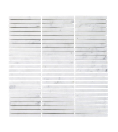 Carrara White Stacked Marble Mosaic Marble Tiles