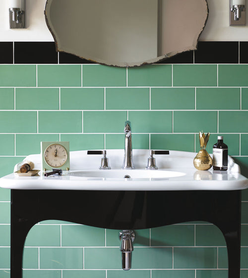 Cinema Lincoln Rectangle Glazed Tile Green Kitchen Tiles