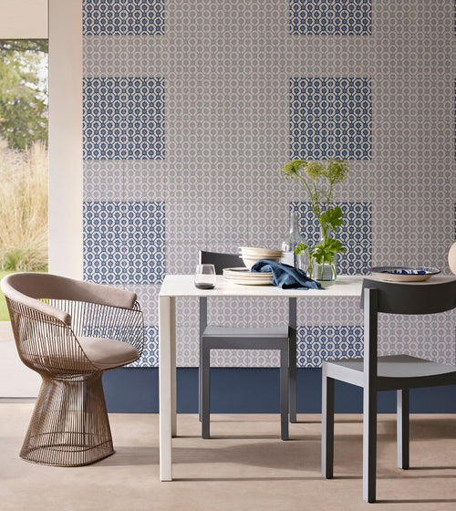 Designers Guild Jaal Sky Blue Patterned Bathroom Tiles Designers Guild Jaal Sky Blue Patterned Bathroom Tiles