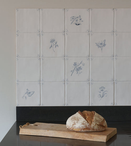 English Delft Peony Charcoal Matt Tile Handmade Kitchen Tiles English Delft Peony Charcoal Matt Tile Handmade Kitchen Tiles English Delft Peony Charcoal Matt Tile Handmade Kitchen Tiles