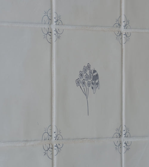 English Delft Bee Charcoal Matt Tile Handmade Kitchen Tiles English Delft Bee Charcoal Matt Tile Handmade Kitchen Tiles
