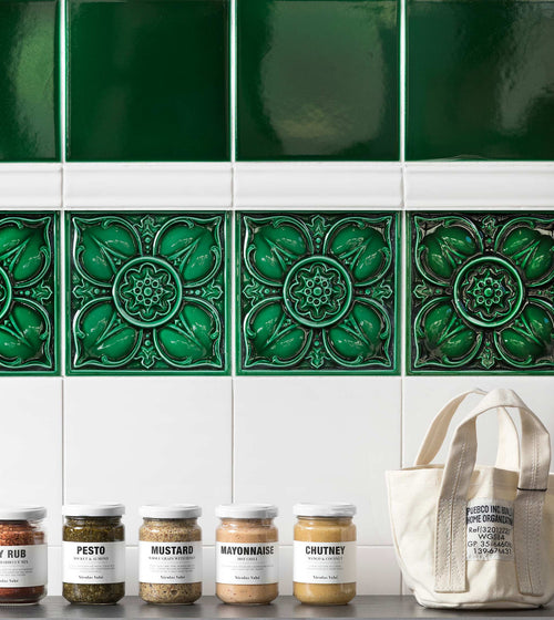 Empress Dado Malachite Handmade Kitchen Tiles Empress Dado Malachite Handmade Kitchen Tiles