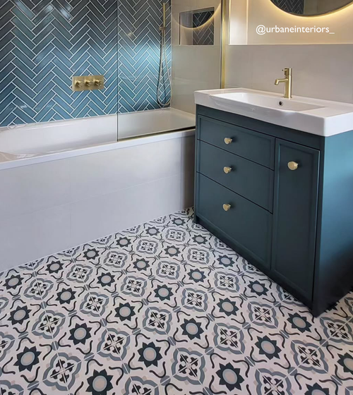 Infusion Nazare Patterned Tile Patterned Bathroom Tiles Infusion Nazare Patterned Tile Patterned Bathroom Tiles