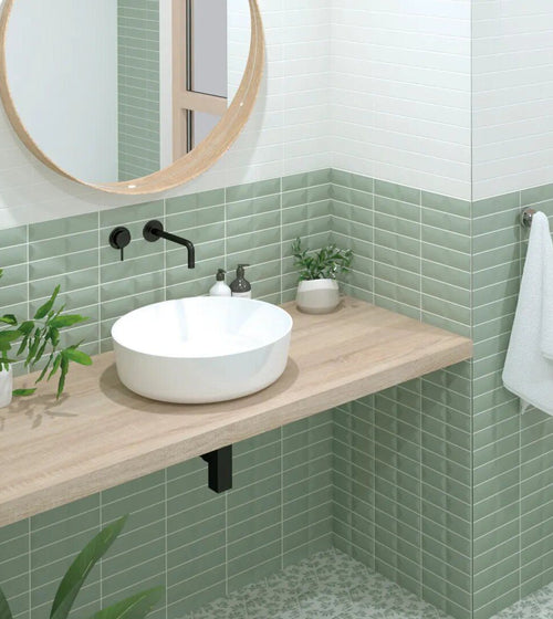Levante Fold Sage Glazed Wall Tiles