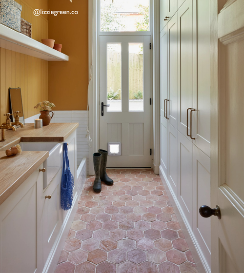 Handmade Classic Terracotta Hexagonal Tile Kitchen Tiles