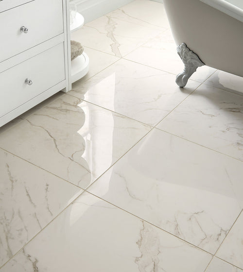 North Beach Montgomery Marble Effect Tile 60 x 60 Marble Effect Bathroom Tiles