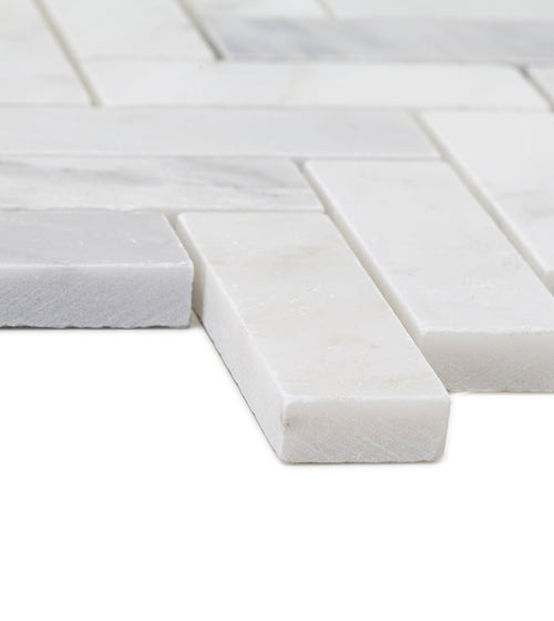 East Hampton Harbour View Herringbone Marble Mosaic Stone Wall Tiles East Hampton Harbour View Herringbone Marble Mosaic Stone Wall Tiles