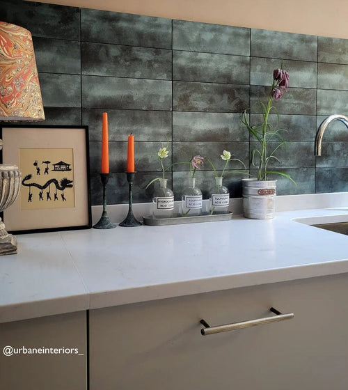 Nebula Green 10 x 30 Stone Wall Tiles