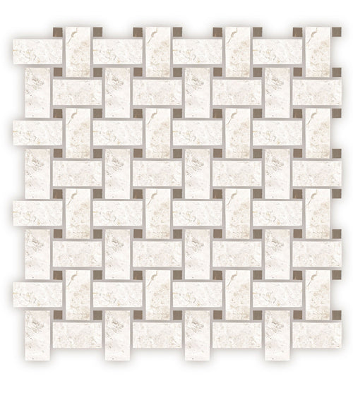 Westhampton Basketweave, Honed Marble Kitchen Tiles
